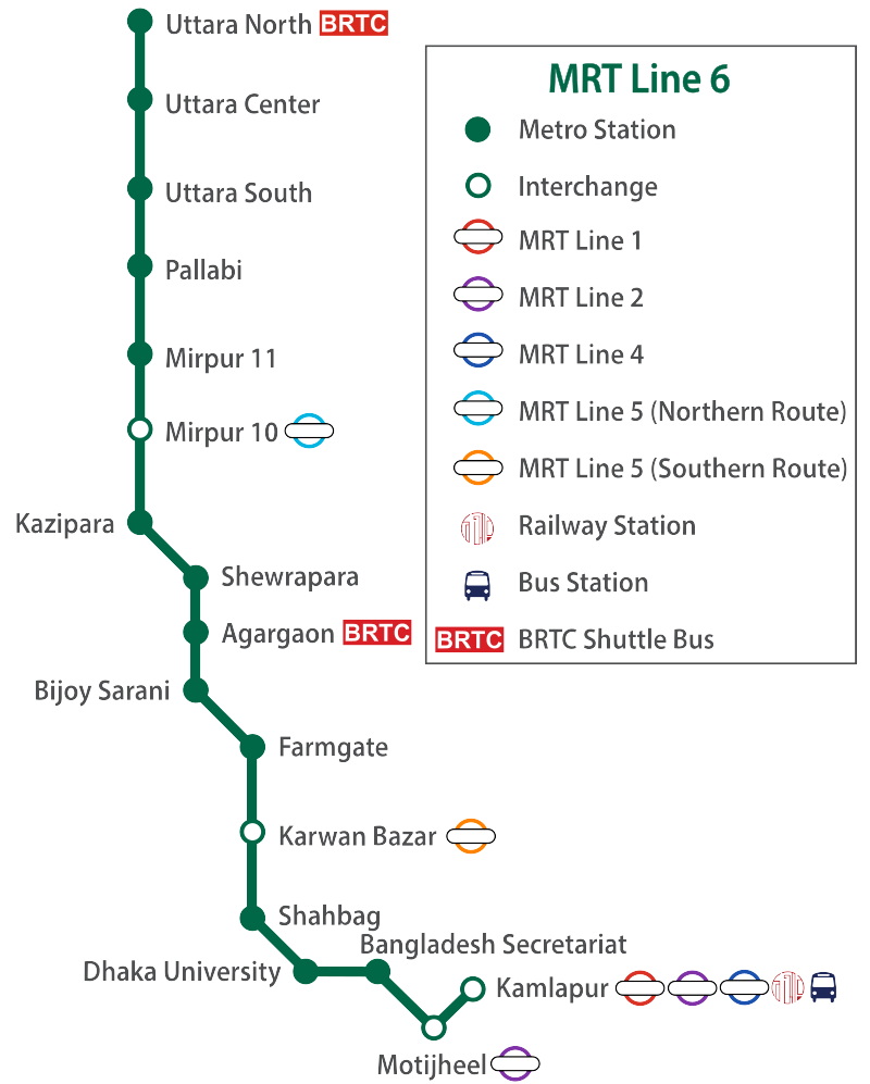 Dhaka Metro Map